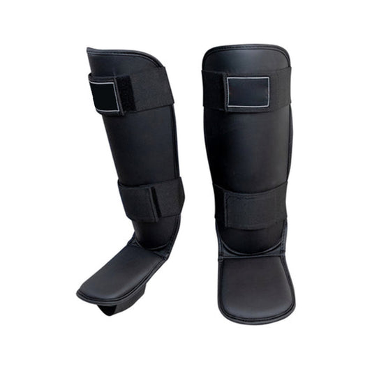 Black/Red Cotton/Mesh Instep Shin Guard Muay Thai/ Kickboxing